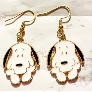 Snoopy Metal Enamel Dangle Earrings